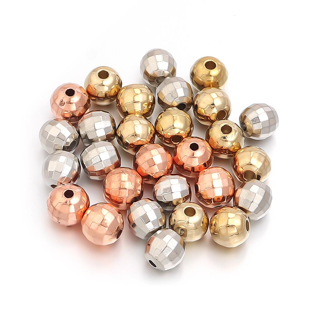 20-200pcs/lot 4-14mm Faceted Round Ball Beads CCB Beads Loose Spacer Beads For Jewelry Making DIY Necklace Bracelet Accessories