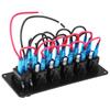 12V-24V 6 Gang Red LED Rocker Switch Panel with 3.1A Dual USB for Car RV Boat Yacht Marine