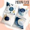 Home Decor Abstract Blue & Gold Geometric Pillow Covers Pattern Cushion Cover Suitable for Sofa Bedroom Car Pillow Cover