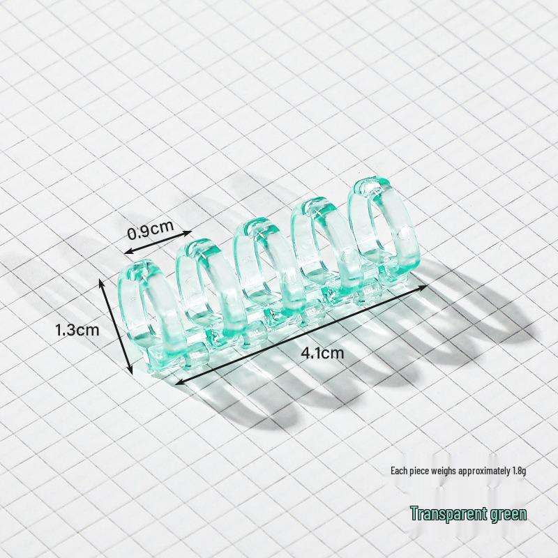 5-Hole Clear Plastic Binder Rings for Books - Detachable Binding Clips