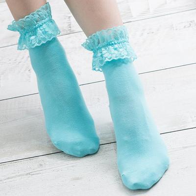 Baumwoll Spitze Rüschen Kurze Socken Socken Knöchelsocken Füßlinge