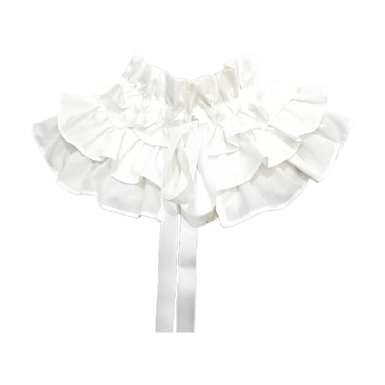 

Vintage Tie Lace Collar With Layered Ruffle Comfortable Cotton For Women Fashion Elegant Lapel белый