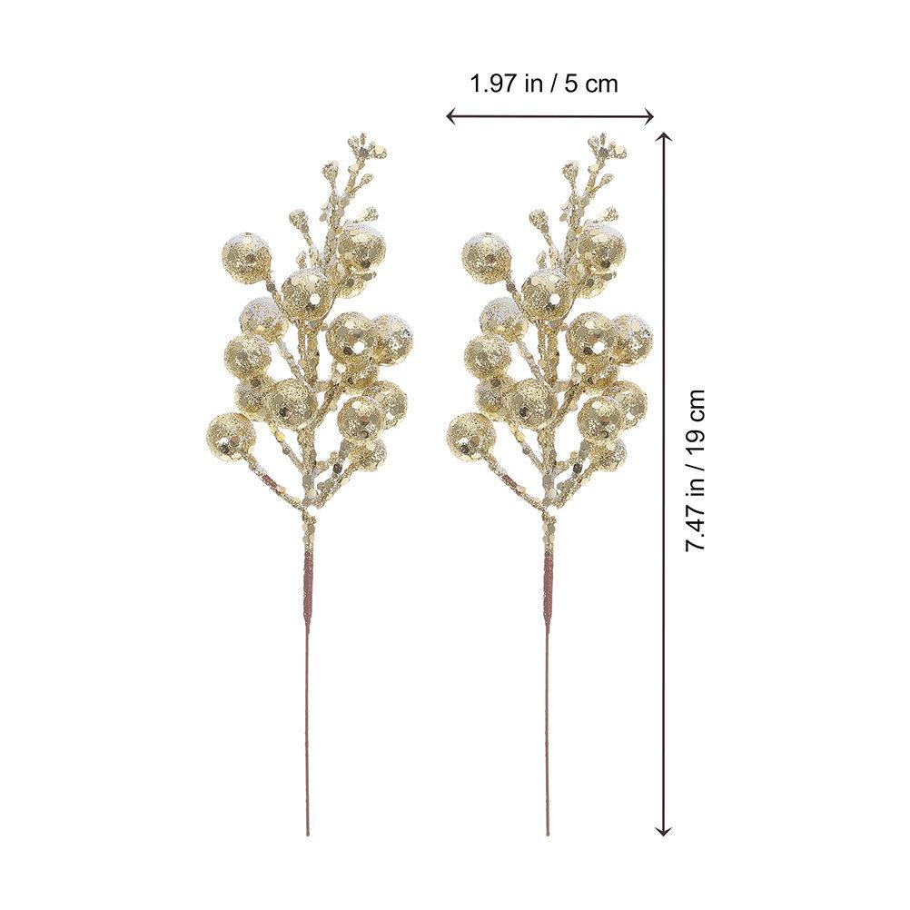 

12Pcs Artificial Berry Stems Glitter Fake Christmas Picks Xmas Tree Decorations Party Favors Holiday Crafts Wedding Decor