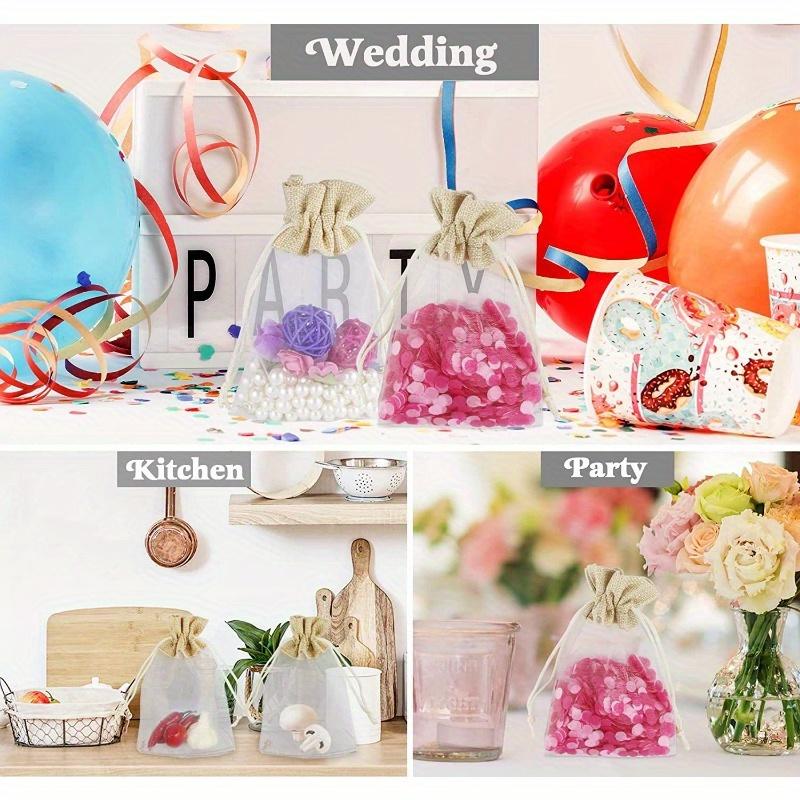 Linen Jute Organza Gift Candy Bags Wedding Guests Favors Birthday Party Supplies Christmas Small Drawstring Pouches