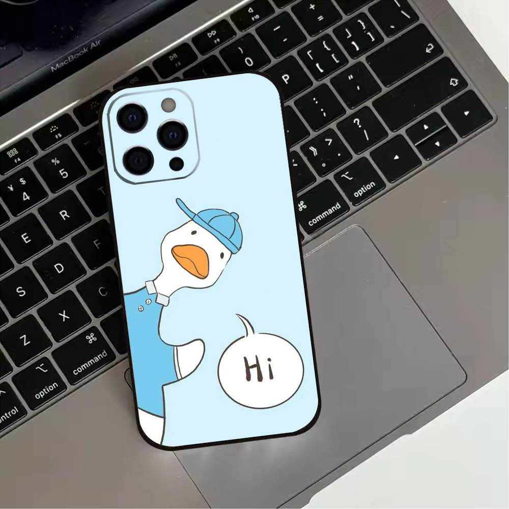 Cartoon Cute G-Goose  Phone Case For iPhone 17,16,15,14,13,12,11 Plus,Pro Max,XS,Soft Silicone Black Cover
