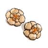 Vintage Gold Geometric Floral Statement Earrings/Necklace Exaggerated 3D Flower Jewelry Accessories Gift For Women