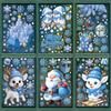1set Christmas Decorative Window Stickers White Santa Claus Snowman Snow Static Glass Sticker Holiday Atmosphere Decoration