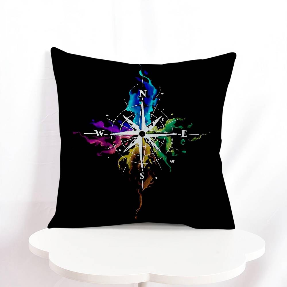 N-Nautical C-Compass Logo Cushion Cover Decorative Pillow Sofa Home Decor Case Pillow Cases