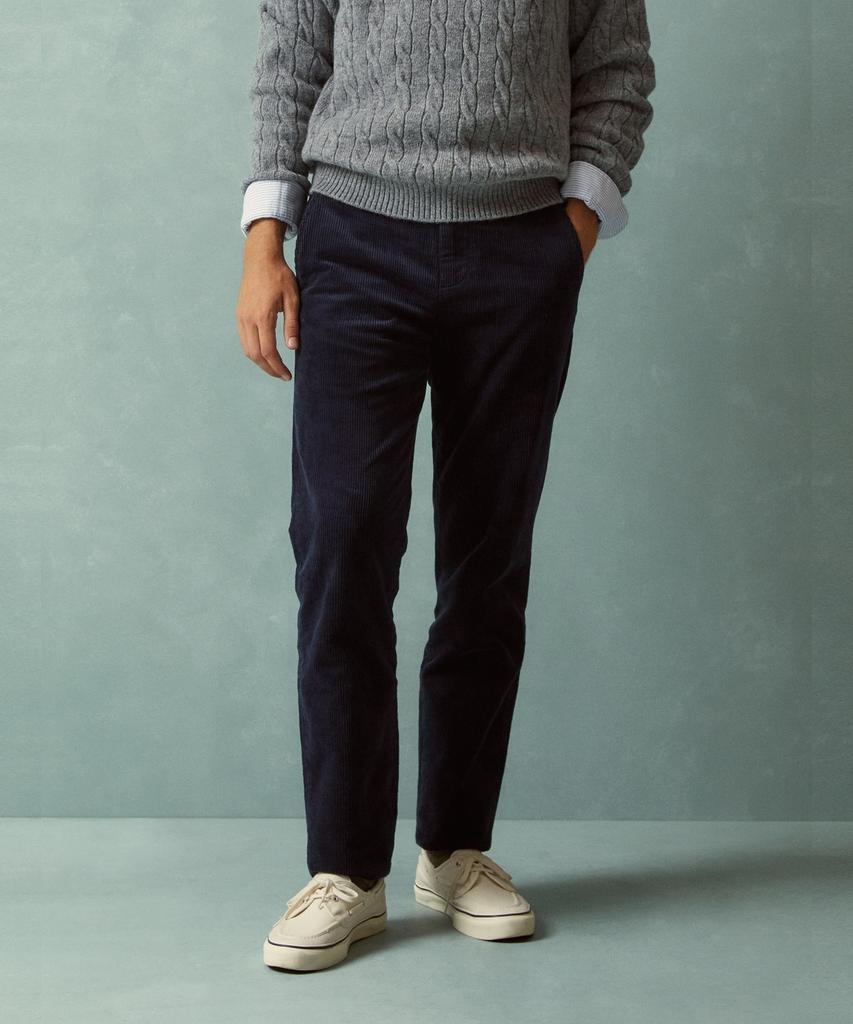 BROOKS BROTHERS Slim Fit 8W Corduroy Pants (Navy) (Bbpcmnf402)