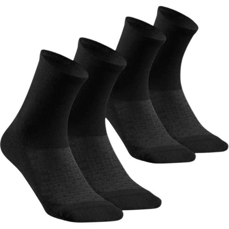 DECATHLON Hike 100 Breathable and Comfortable Sweat-Absorbing Socks Unisex Pair Black