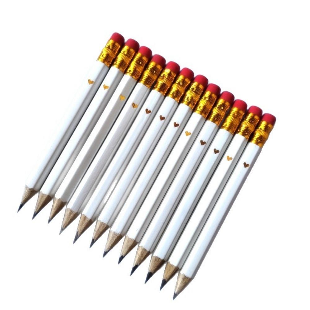 

200Pcs with Eraser Baby Shower Pencils Pre Sharpened Golf Pencils Heart Pencils Classroom белый