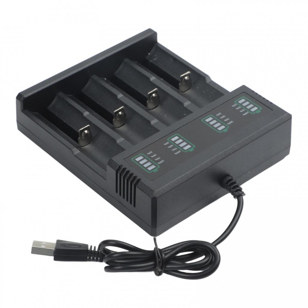 USB Battery Charger for 21700 14500 18500 26650 Lithium with 124 Charging Slots