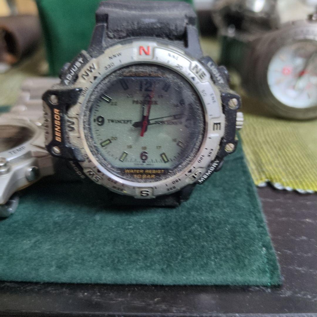 Used CASIO PROTREK TWINCEPT Digital Watch Set of 2