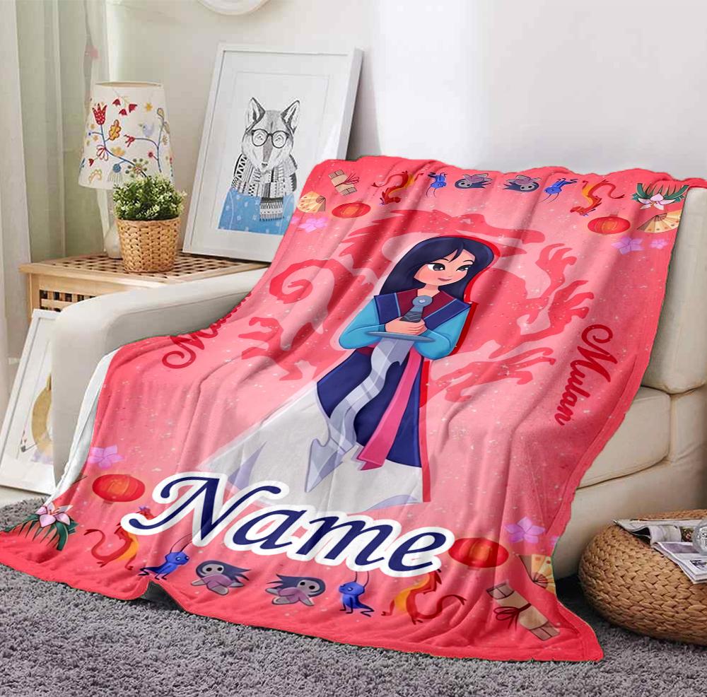 Custom Name Fairy Tale Flannel Blanket Throw Blanket Soft Warm Sofa Bed Decor Unique Gift