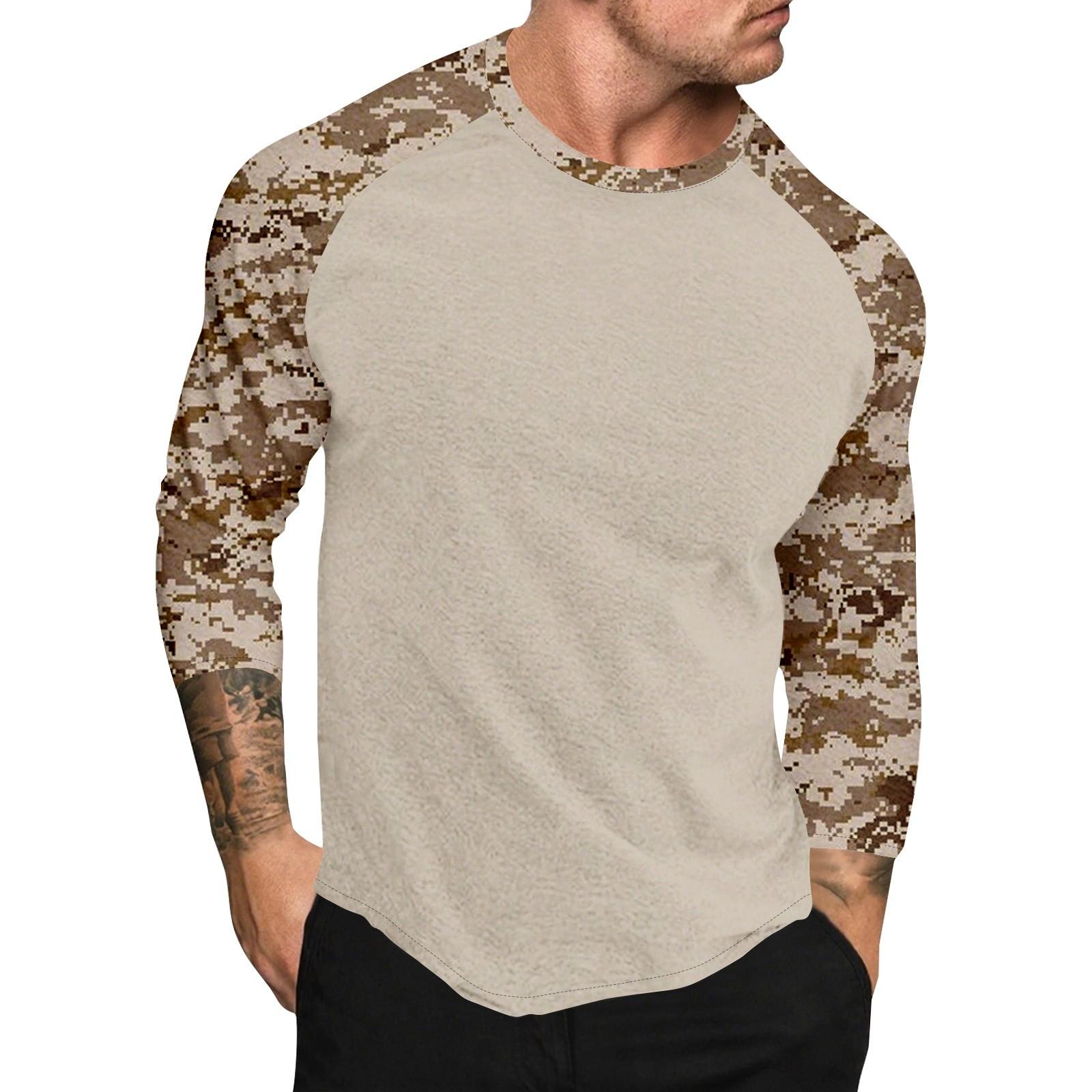 Camouflage Printed Raglan Sleeves Men s Short Sleeved Top XL хаки
