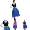 Enchanting Princess Anna Fancy Dress With Detachable Cape For Girls' Cosplay Adventures