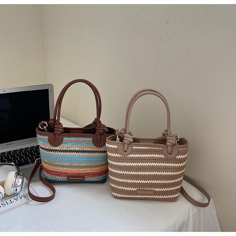 Weaving large capacity high quality soft durable fashion exquisite lightweight commuting outdoor beach crossbody bag shoulder bag