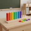 Rainbow Disc Stacking Toy Polished Edges Wooden for Daycare