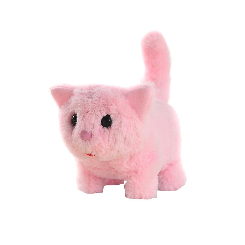 Interactive Electronic Kitten Plush Toy: Walks, Meows, and Wags Tail - Perfect Children's Pet Simulation