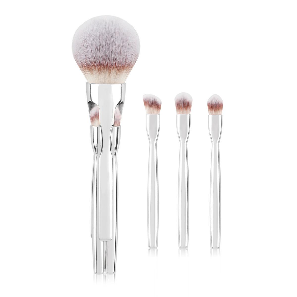 

4-in-1 Magnetic Makeup Brushes, Including Loose Powder And Eyeshadow Brushes With Soft Bristles. One Size