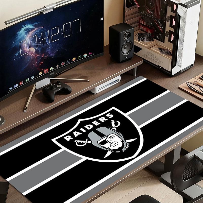 Las Vegas Raiders Mauspads, Große Gaming-Schreibtischmatte, Rutschfestes XXL-Mauspad für Laptop & Tablet, Mini-PC-Spielmatte mit genähten Kanten