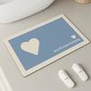 Cream Wind Bathroom Floor Mat, Real Diatom Mud Absorbent Mat, Quick-drying Toilet Door Carpet, Toilet Non-slip Foot Mat