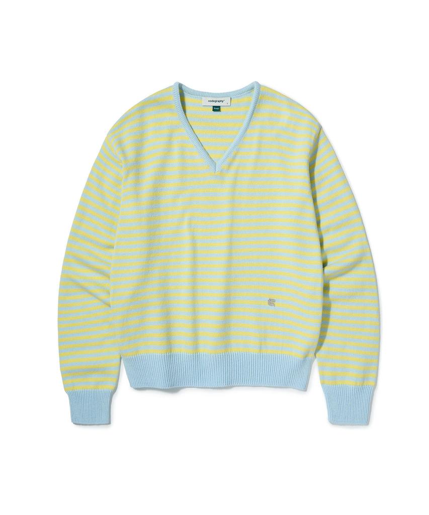 CGP (Women) V-Neck Striped Knit_Yellow