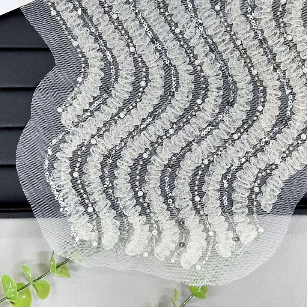 Lace Lace Wavy Placket Front Collar Decorative Neckline Curved Neckline Cloth Sticker Dress Dress Clothing Accessories