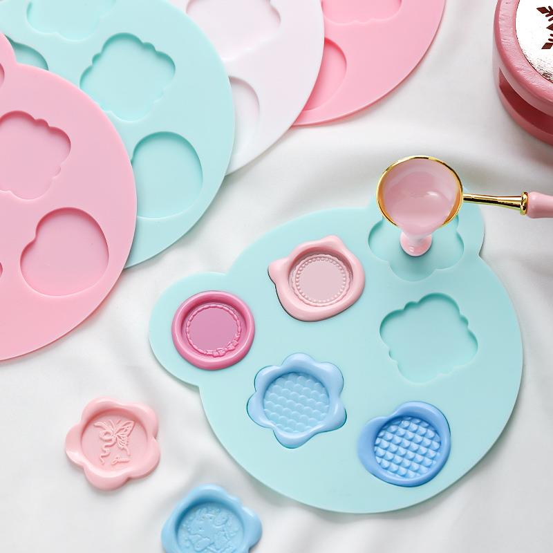 Wax Seal Stamp Silicone Mold Pad Graphic Molds Sealing Wax Mould Mats Sealing Fix Shapes Envelope Invitation DIY Scrapbook Tool