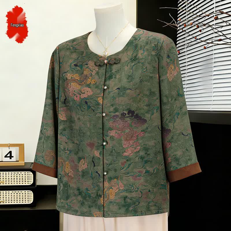 Elderly Women s Elegant Summer Shirt 4XL