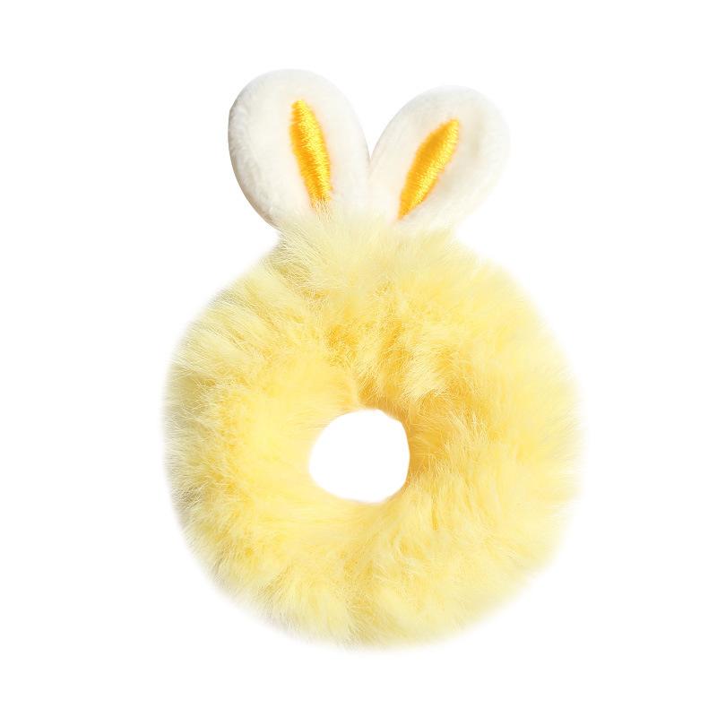 Plush Rabbit Ears Headband Female High Elastic Rubber Band Sweet Girl Cute Hair Ring Rope Headdress