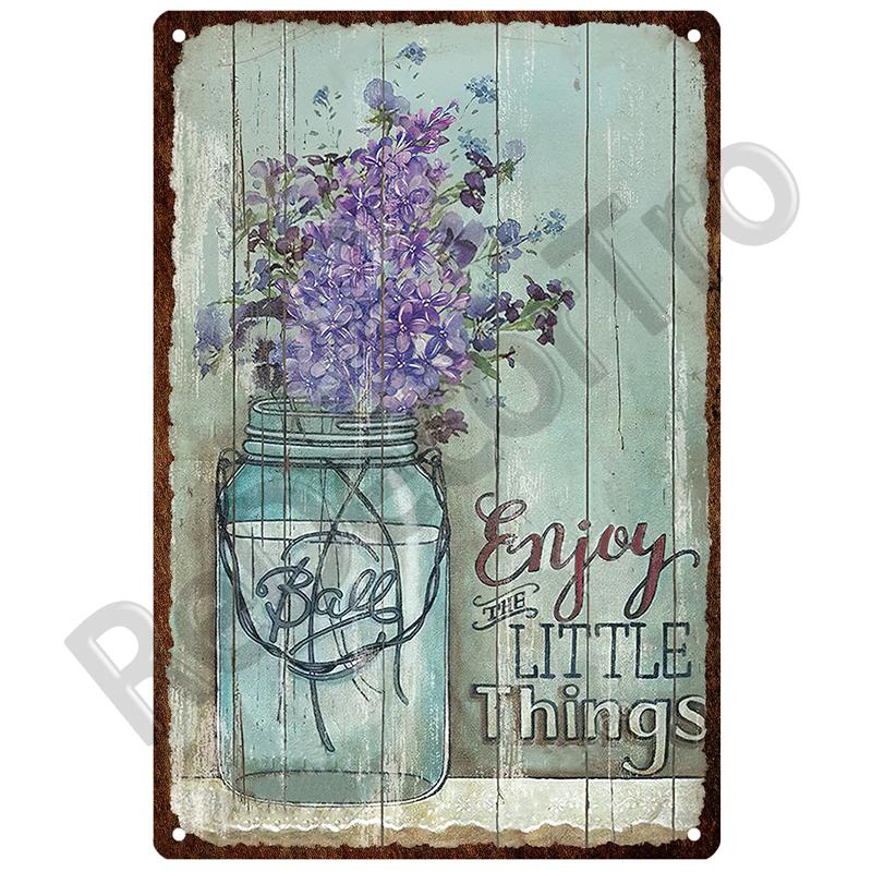 Garden Flower Rules Metal Sign Vintage Metal Plaque Plates Decor For Pub Bar Home Wall Decor Art Tin Signs Flower Poster Gift