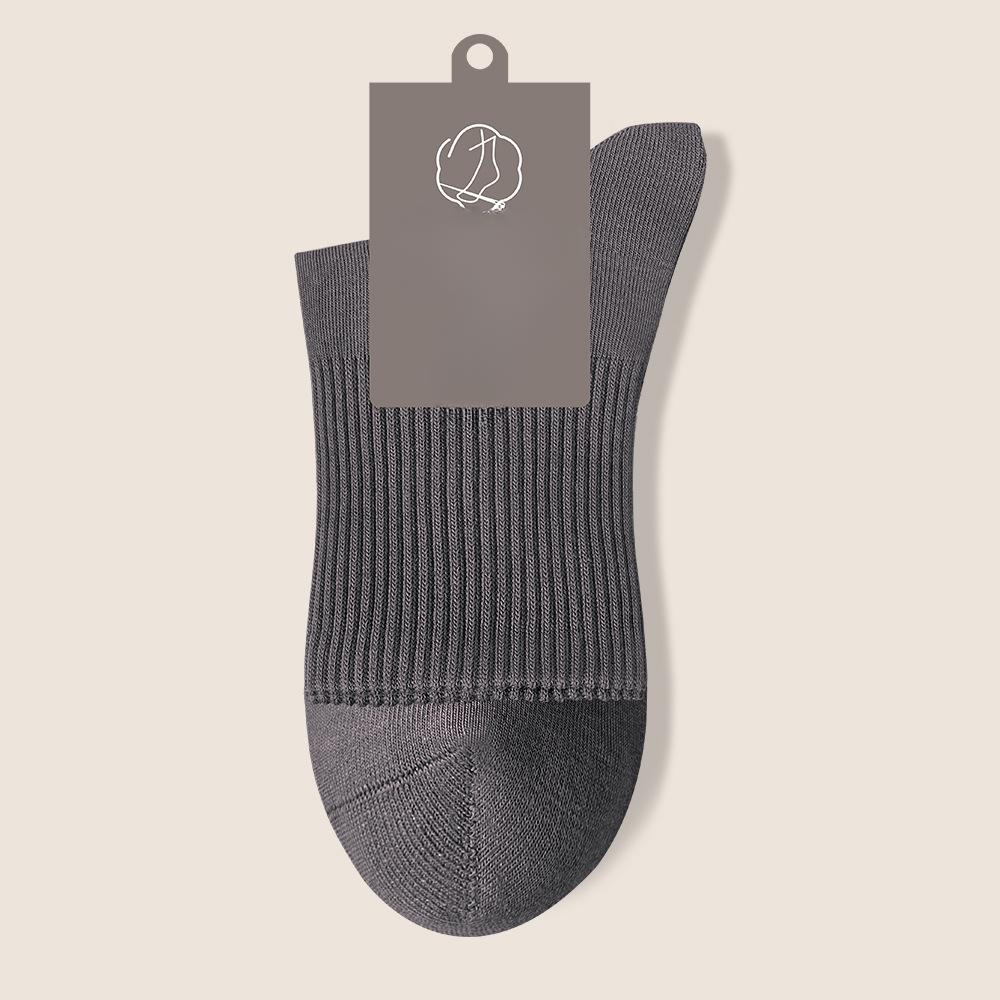 

Мужские весенне-осенние новые антибактериальные спортивные хлопковые носки из чистого хлопка, однотонные 1 pair серый