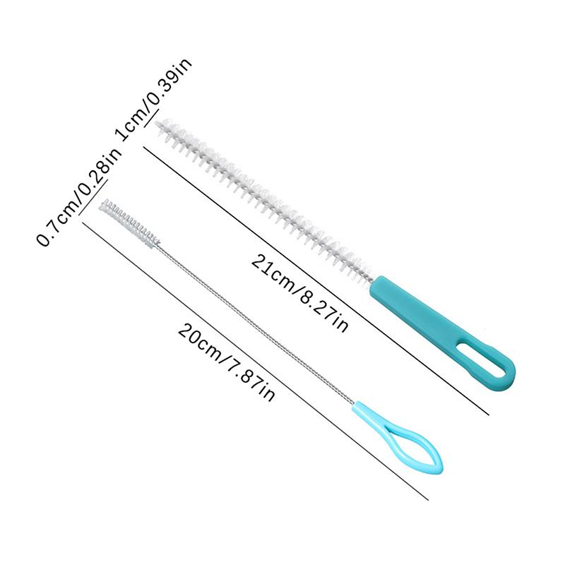 2 Piezas Cepillo de Limpieza Multifuncional Cepillos para Botellas de Paja Limpiador Alambre de Acero Lavar Pajitas para Beber Cepillo para Biberones