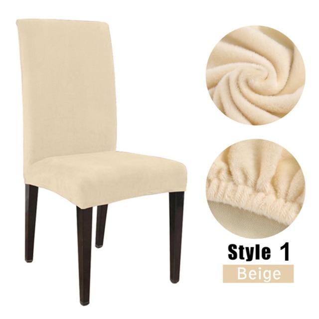 1/4/6pc Chair Cover Velvet Fabric Stretch Spandex Elastic Chair Slipcover Seat Case for Dining Room Wedding Hotel Banquet