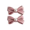 Korean Double Layer Pearl Bow Hair Clip for Girls