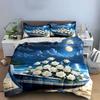 Beach Rose Boat Decor Set Soft Comfortable Duvet Cover Bedding Set Included 1*Duvet Cover & 2*Pillowcases, Gift