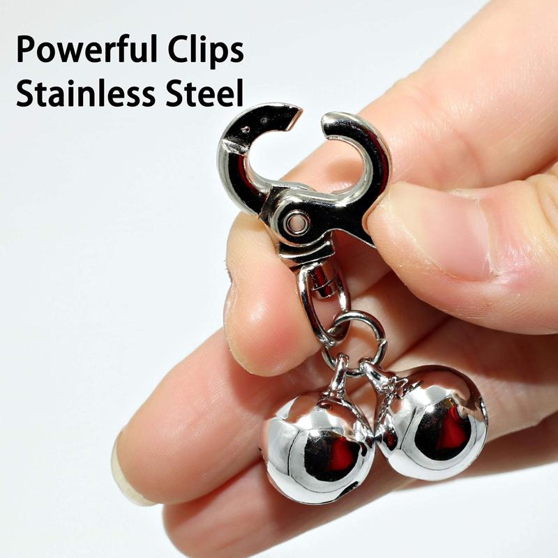 Benepaw Stainless Steel Bells For Dog Collars Pet Collar Charm For Dogs Cats Heavy Duty Snap Clips Puppy Pendant Accessories