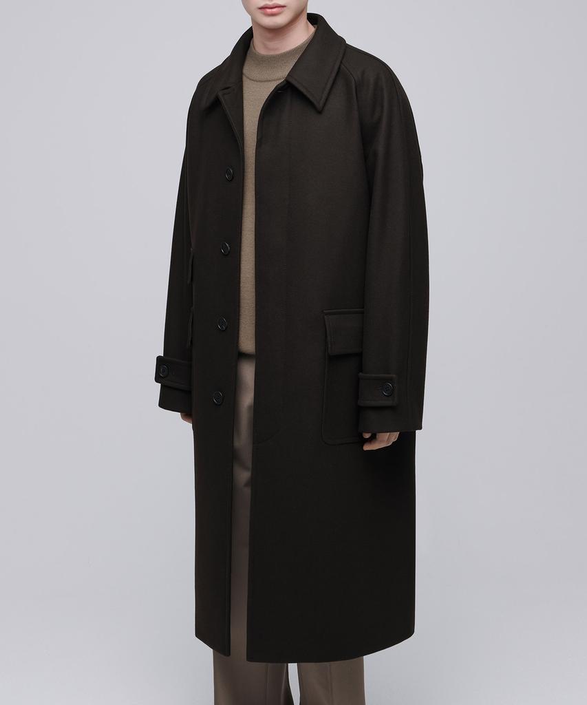 Musinsa Standard Mtr Oversized Balmacaan Coat [Dark Brown]