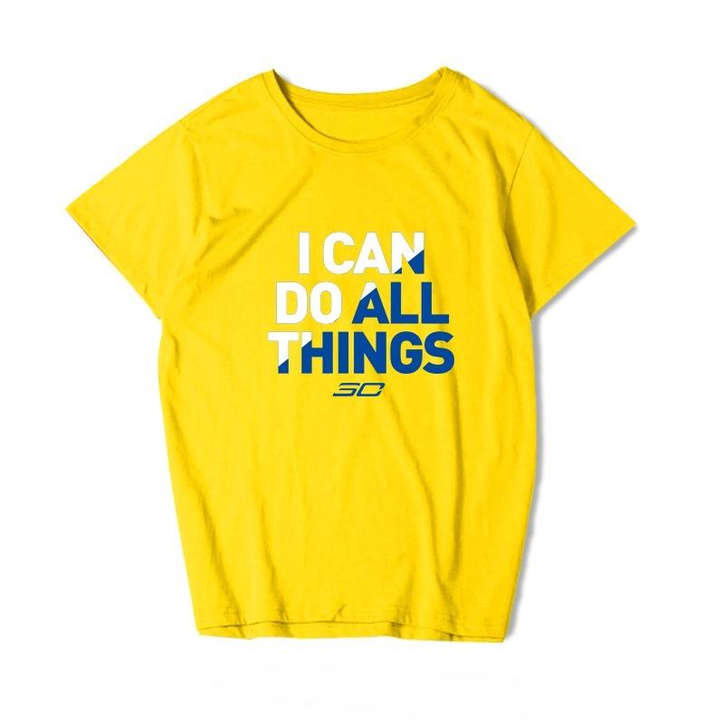 Warriors Curry T-shirt Loose Short-sleeved Sweater I Can Do Al China Line Top Men's Basketball Training Clothes