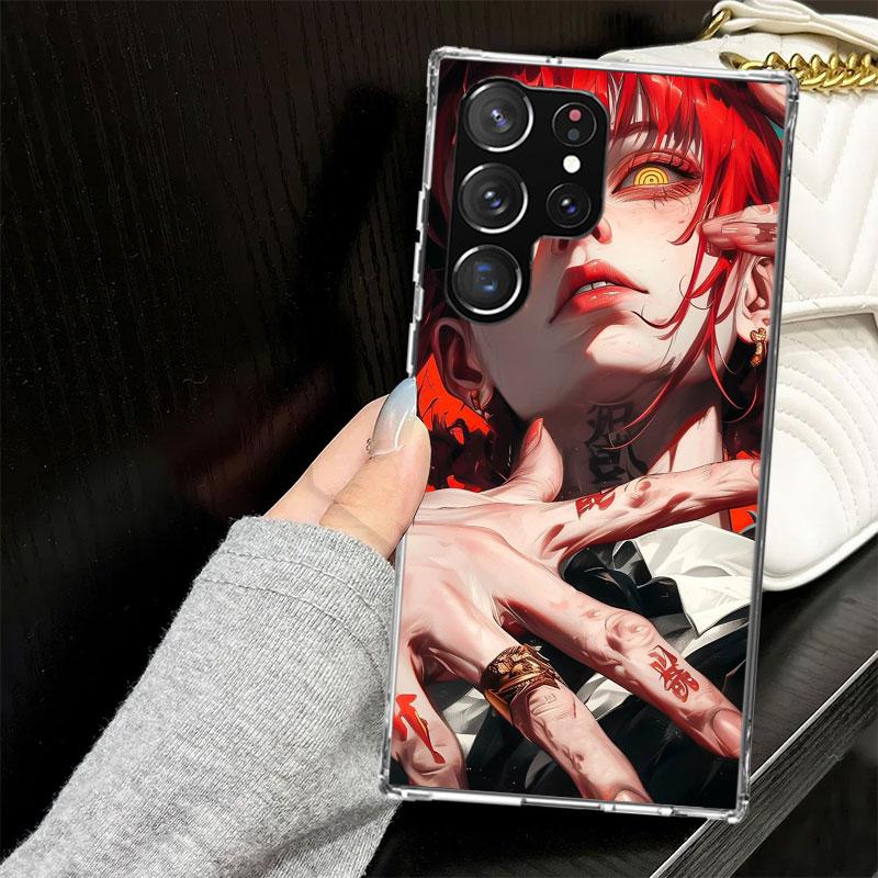 

C-Chainsaw Mans Makima Case for Samsung Galaxy S25 S24 S23 S22 Ultra Soft Phone Cover S25 Edge S21 Plus S20 FE S10 + Black Cover Samsung S25 Ultra