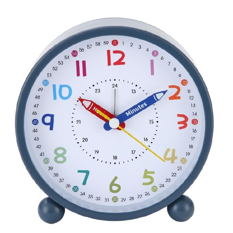 Kids Alarm Clock Bedsides Girls Boys Quiet No Ticking Battery Operated Analog Clock with Night Light Colorful Design