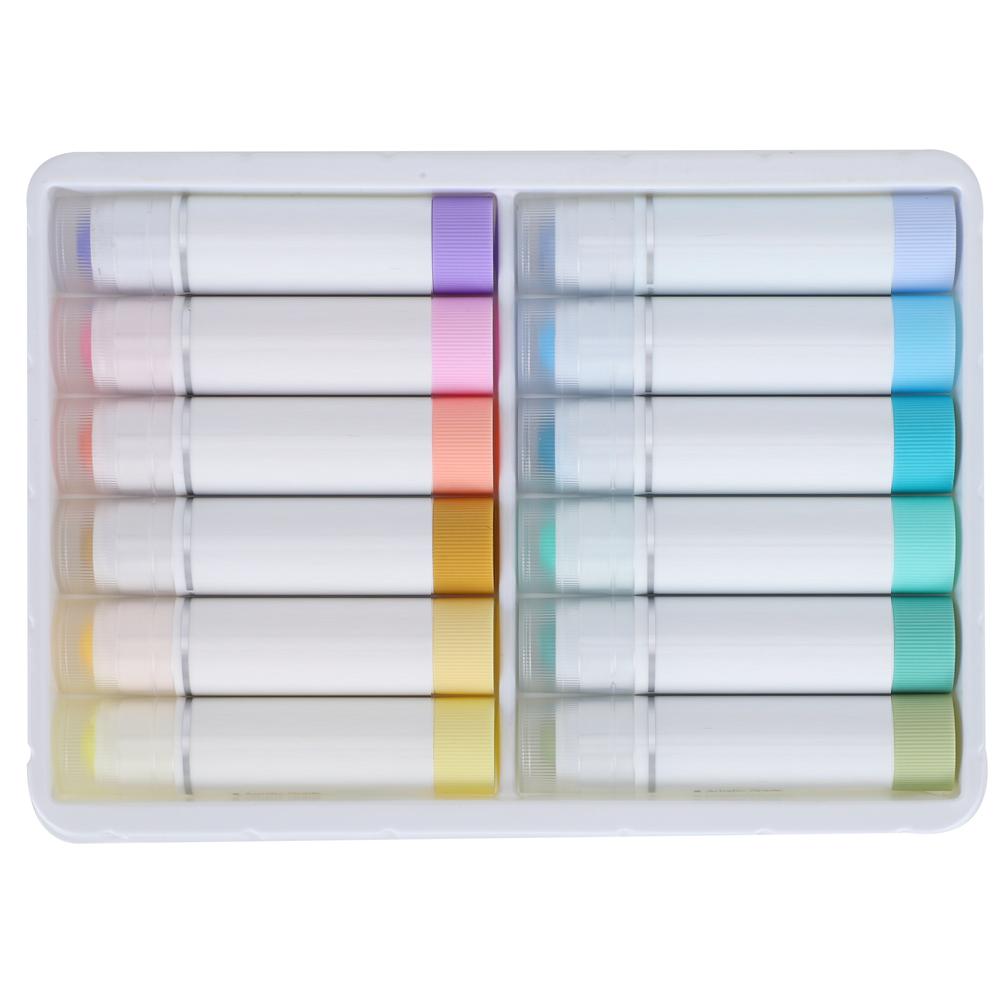 12Pcs WaterSoluble Crayon Rotatable Gouache Color Oil Pastels Children Painting Stick