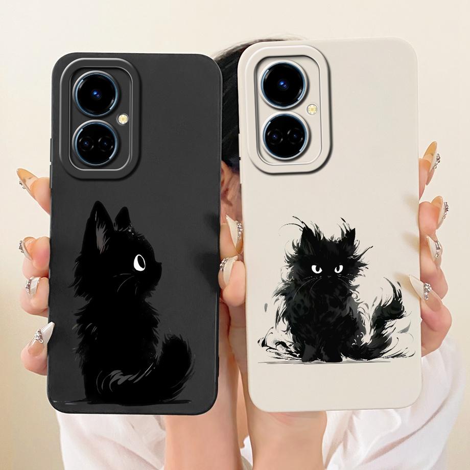 Cartoon Cat Painting Phone Case For Tecno Camon 19 19Neo 19 Pro 4G 5G Back Cover Soft Matte Silicone Daisy Flower Bow Capa Coque