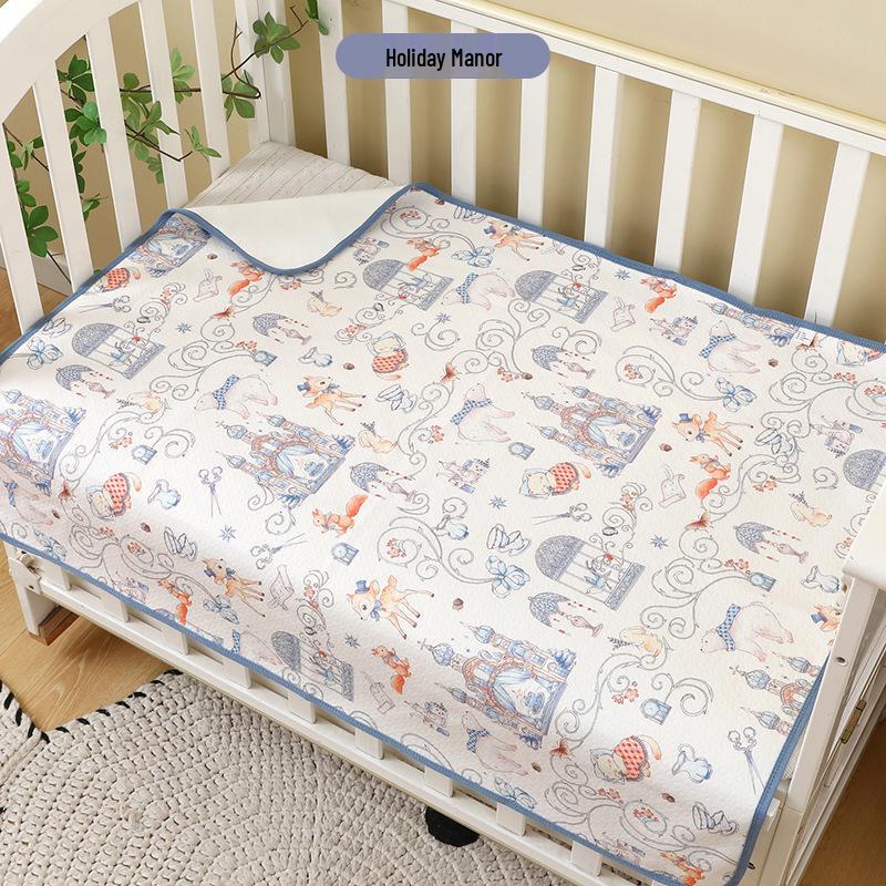 Jingbei Anyue Class A 4-Layer Breathable Waterproof Pure Cotton Baby Mattress Pad, Washable & Antibacterial 80x100 CM