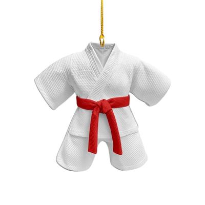 Car Rearview Mirror Mounted Sports Theme Decoration Taekwondo Suit Pendant Acrylic Ornament Charm Hanging Decoration