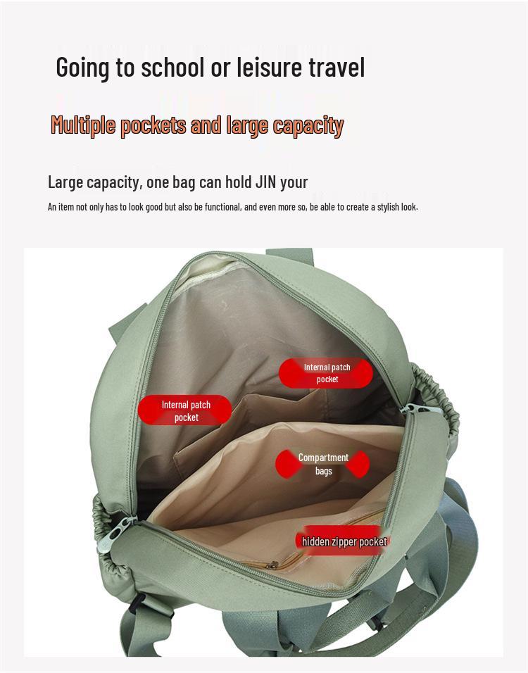 Multifunctional Women's Travel Backpack: Lightweight, Large Capacity, Shoulder Bag & Casual Handbag