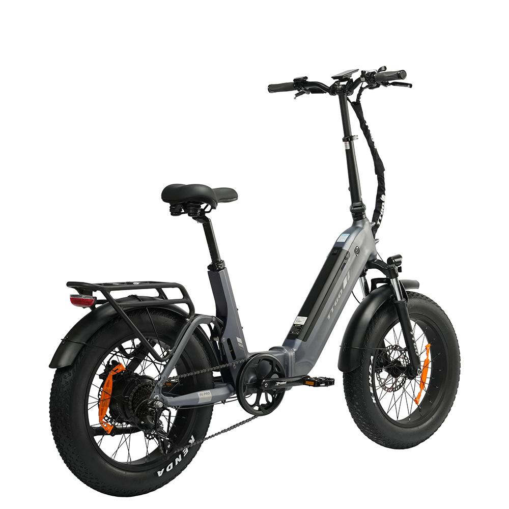TTGO F6PRO Gray 250W Motor Power 48V18AH Detachable Battery 20 * 4.0-inch Tire Speed Sensor Hydraulic Brake City Convenient Electric Bicycle