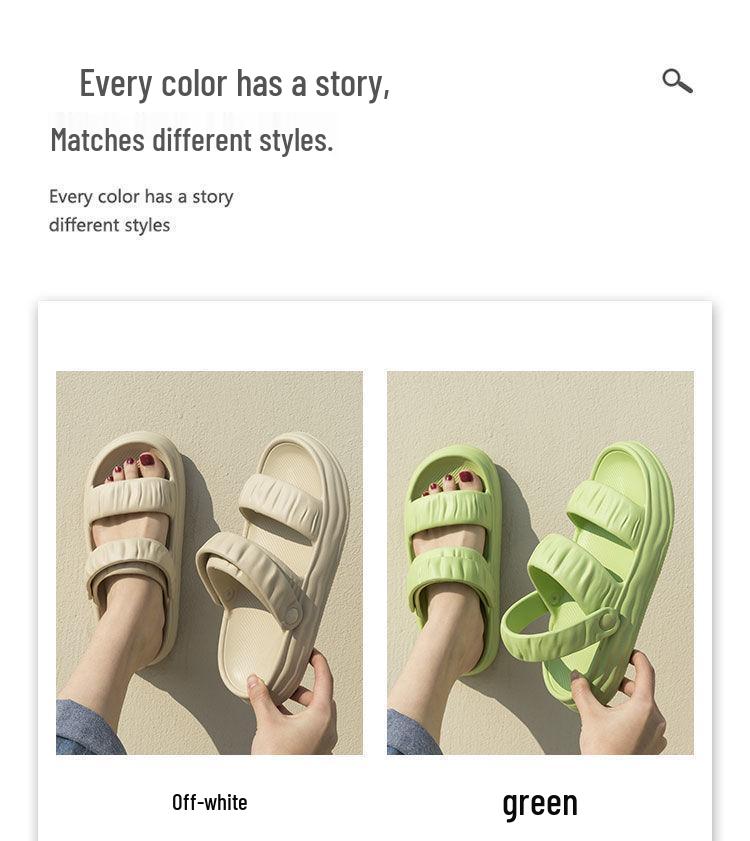 Dámské univerzální luxusní plážové pantofle vysoké hodnoty – Trendy, protiskluzové, pro venkovní nošení, design celebrit ve dvojím stylu