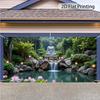 2D Buddha-Teich-Hintergrund für Garten- und Terrassendekoration im Freien